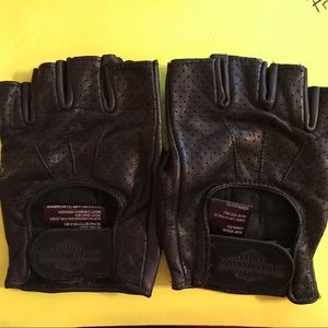 Men’s Harley Davidson fingerless leather gloves